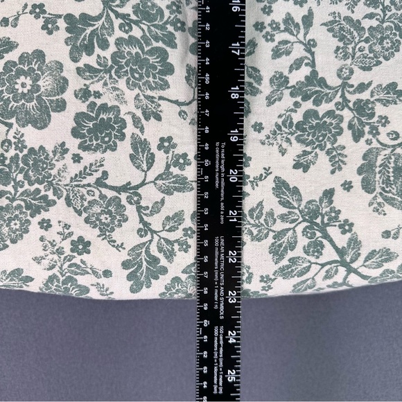 SEZANE Parisian Chic Green Cream Floral Tote Bag Cottagecore Cotton Shopping Bag - Picture 11 of 11